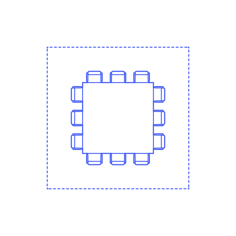 Layouts Meeting Conference Rooms Square Medium Svg Line Art, Free Vectors File